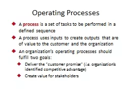 Operating Processes