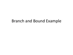 Branch and Bound Example