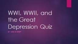 WWI, WWII, and the Great Depression Quiz