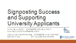 Signposting Success and Supporting University Applicants
