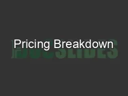 Pricing Breakdown