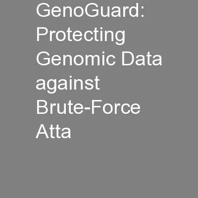 GenoGuard: Protecting Genomic Data against Brute-Force Atta