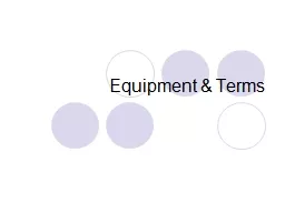 Equipment & Terms