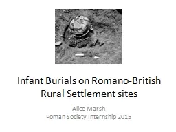 Infant Burials on Romano-British Rural Settlement sites