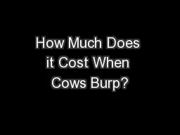 How Much Does it Cost When Cows Burp?
