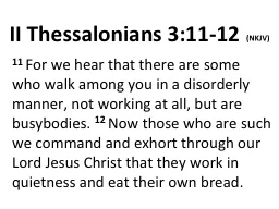 II Thessalonians 3:11-12