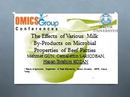 The Effects of Various Milk By-Products on Microbial Proper
