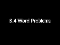 8.4 Word Problems