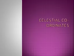 Celestial Co-ordinates
