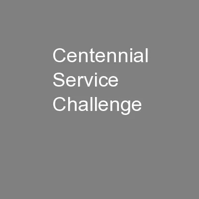 Centennial Service Challenge