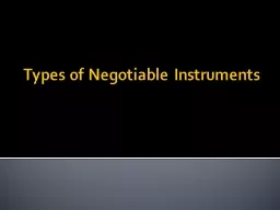 Types of Negotiable Instruments