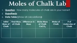 Moles of Chalk Lab
