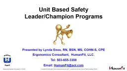 Unit Based Safety Leader/Champion Programs