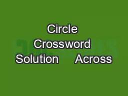 Circle Crossword Solution     Across