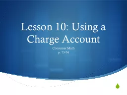 Lesson 10: Using a Charge Account