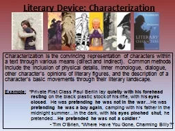 Literary Device: Characterization