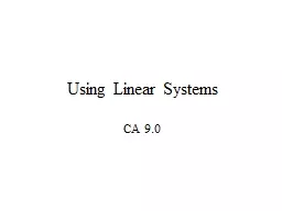 Using Linear Systems