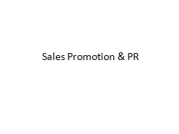 Sales Promotion & PR