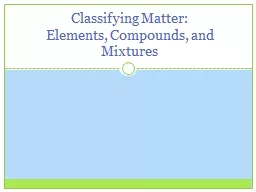 Classifying Matter: