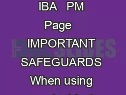 INSTRUCTION BOOKLET CEK LECTRIC NIFE CEK  IBA   PM Page   IMPORTANT SAFEGUARDS When using