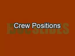 Crew Positions