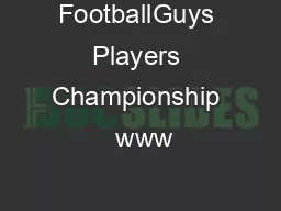 FootballGuys Players Championship  www