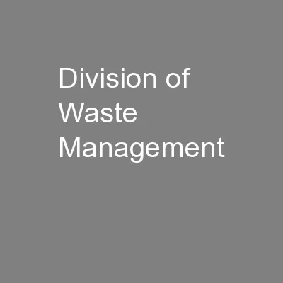 Division of Waste Management