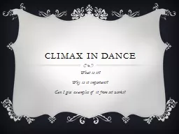 Climax in Dance