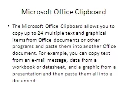 Microsoft Office Clipboard