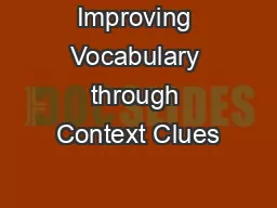 Improving Vocabulary through Context Clues