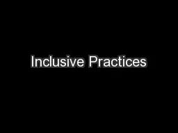 Inclusive Practices