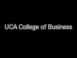 UCA College of Business