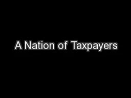 A Nation of Taxpayers