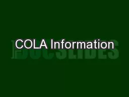COLA Information