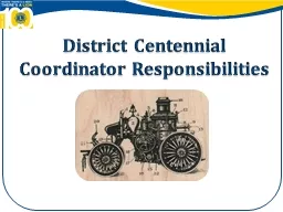 District Centennial Coordinator Responsibilities