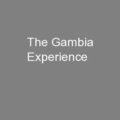 The Gambia Experience