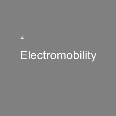 “ Electromobility