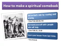 How to make a spiritual comeback