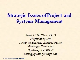 Strategic Issues of Project and Systems Management