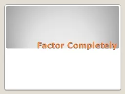Factor Completely