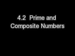 4.2  Prime and Composite Numbers