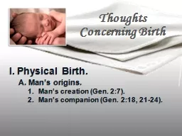Thoughts Concerning Birth