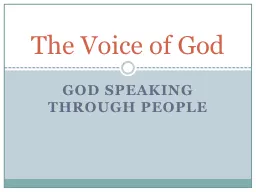 God speaking through people