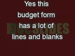 Yes this budget form has a lot of lines and blanks