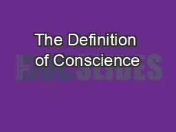 The Definition of Conscience