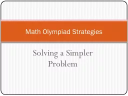 Solving a Simpler Problem