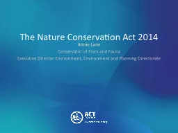The Nature Conservation Act 2014