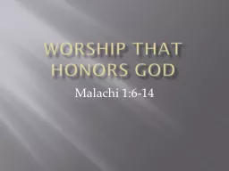 Worship that Honors God