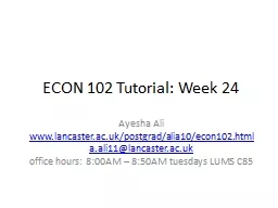 ECON 102 Tutorial: Week 24