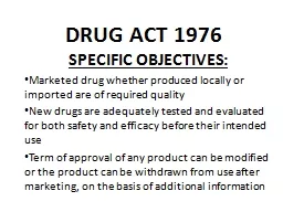 DRUG ACT 1976